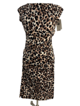 Nicole Miller Black, and Brown Animal Print Silk Sleeveless Dress Size Small NWT - £36.47 GBP