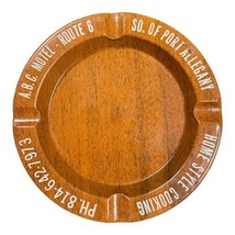 Ash Tray ABC Motel Port Allegheny PA Route 6 Wood grain Stamped Steel MCM Vtg - £6.32 GBP