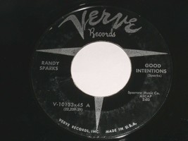 Randy Sparks Good Intentions I&#39;ll Fall In Love In The Spring 45 Rpm Record Verve - £11.70 GBP
