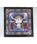 AZTEQ SOUTHWEST Steer Skull Feather Cow BANDANA Head Face Wrap Mask Neck... - $146.81 MXN