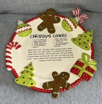 Christmas Holiday  Ceramic Cookie Platter (14.5”x15”x1.5”) Gingerbread Tree Gift - £38.81 GBP