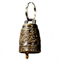 Dragon Bell Key Chain Ring Temple Feng Shui Charm Metal Good Luck Lucky - £5.47 GBP