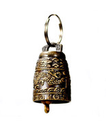 DRAGON BELL KEY CHAIN Ring Temple Feng Shui Charm Metal Good Luck Lucky - £5.52 GBP
