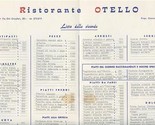 Ristorante Otello Menu Via Orti Oricellari Florence Italy  - $17.82
