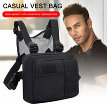 Men&#39;S Tactical Combat Front Pouch Chest Rig Bag Outdoor Hiking Sling Ves... - £26.66 GBP