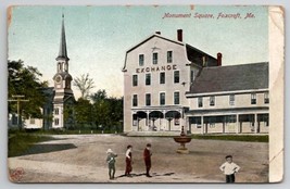 Monument Square Foxcroft ME Maine c1907 Postcard A39 - $5.95