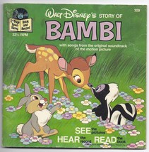 Disneyland Book &amp; Record The Story Of Bambi 33 13 RPM - $19.11