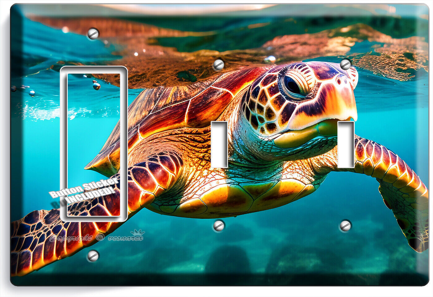 DOLPHINS AT FULL MOON SPLASHING LIGHT SWITCH OUTLET WALL PLATES ROOM OCEAN DECOR Item image 9