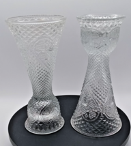 Vtg set of 2 Fostoria Hearth + Diamond Convertible Candle holder / Vase ... - $18.99