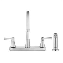 Melina Double Handle Standard Kitchen Faucet with Side Sprayer Stainless... - $734.82 MXN