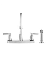Melina Double Handle Standard Kitchen Faucet with Side Sprayer Stainless... - $734.82 MXN