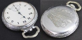 Antique Pocket Watch Elgin &quot;DEFIANCE&quot; case 16s 15j 1918 railroad engraving NICE! - £149.71 GBP