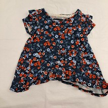 Floral Blouse Youth Girls Copper Key Flowers Size 6 - £9.30 GBP