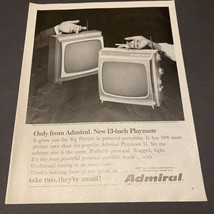 Vintage Print Ad Admiral Playmate Portable TV 1964 Ephemera 10 3/8&quot; x 13... - $12.73