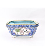 C1960s Chinese Canton Enamel on Brass Footed Bulb Planter Jardine - $199.99