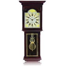 Bedford Clock Collection Redwood 23" Redwood Oak Finish Wall Clock - £72.68 GBP