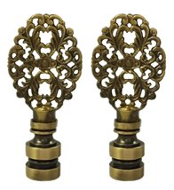 Royal Designs Oval Filigree 2.25&quot; Lamp Finial for Lamp Shade, Antique Brass - £18.28 GBP+