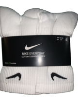 Nike Everyday Cushioned Dri-FIT Us size Men 9 Woman’- 6 Pairs, White (SX... - $21.66