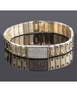 3.20 Carat Men&#39;s ID Screw Link Diamond Bracelet 14k Solid Yellow Gold 46... - £4,414.64 GBP