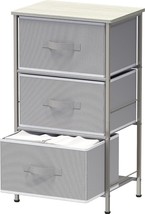 Grey 3-Tier Organizer Drawer Storage Tower Nightstands With Simple Houseware. - £41.49 GBP