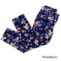 Khakis By Gap Women&#39;s Slim City Floral Print Crop Chino Pants Size 0 Blue Pink - £19.98 GBP