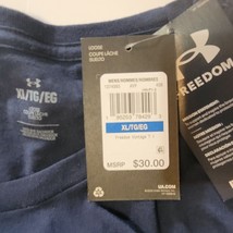 Under Armour Freedom Vintage T-Shirt Size XL (22x29&quot;) Loose Blue 60% Cotton NWT - £18.66 GBP
