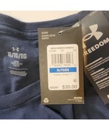 Under Armour Freedom Vintage T-Shirt Size XL (22x29&quot;) Loose Blue 60% Cot... - £18.39 GBP