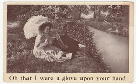 Vintage Postcard Couple Woman With Parasol Oh That I Were a Glove 1909 - £5.34 GBP