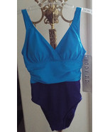 Body I.D. Women&#39;s One Piece Swimsuit Blue Antron Nylon Spandex Size 8 Ta... - £39.49 GBP