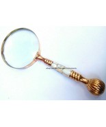 New Antique Vintage Style Brass &amp; Mother Of Pearl Magnifying Glass Magni... - £32.13 GBP