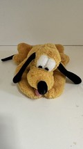 DISNEY PARKS PLUTO PLUSH STUFFED ANIMAL LAYING DOWN WITH GREEN COLLAR 11... - $12.82