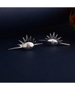 Rising Silver Sun 925 Sterling Silver Stud Earrings - £80.26 GBP