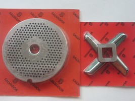 *Combo* #22 X 1/16&quot; (2mm) Holes Meat Grinder Plate &amp; Heavy Duty Knife - £33.77 GBP