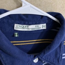 Criquet Shirt Mens 2XL Blue Striped Performance Golf Polo Organic Cotton... - £19.66 GBP