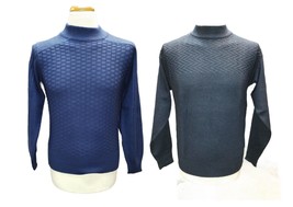 Pullover Spring Man Blue Wool Blend Light Solid Colour Bear Sale Long - £40.43 GBP