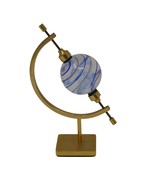 Art Glass Swirl Marble with Brass Caliper-Style Display Stand - $2,746.06 MXN