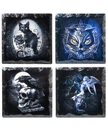 Alchemy Gothic Black Cat Witchy Raven Chemical Wedding Ceramic Coasters ... - £6.26 GBP+