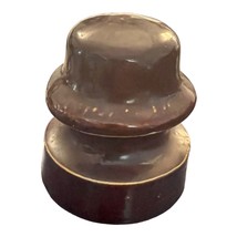 Vintage Brown Ceramic Electric Pole Insulator Made USA  3.5&quot; Tall  X 3.5... - £11.67 GBP