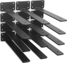 8 Pack - 10 Inch Black Hidden L Shelf Bracket (1/5 Inch Thicked) Iron Shelf Brac - £33.06 GBP