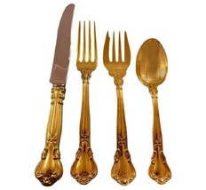 Chantilly Gold by Gorham Sterling Silver Flatware Set For 12 Service 48 Pieces - £2,796.79 GBP