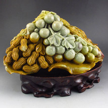 Superb Chinese Shoushan Stone Statue - Peanuts &amp; Grapes - £1,089.15 GBP