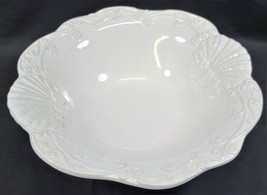 I) Ceriart Large White Porcelain 13&quot; Round Serving Fruit Bowl Platter Po... - $24.74