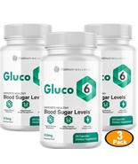 3- PACK-Gluco 6 Supplement For Blood Sugar Support - $62.32