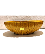 Haeger Pottery MCM Oval 12&quot; Planter Yellow Speckled Ribbed Sides 4020C U... - $24.30 CAD
