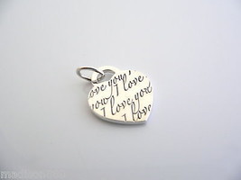 Tiffany &amp; Co Silver I LOVE YOU Heart Charm Pendant 4 Necklace Bracelet Love Gift - £193.70 GBP