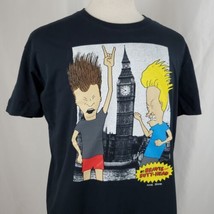 Beavis and Butthead London UK Big Ben T-Shirt XL Black Cotton Mike Judge MTV - $14.99