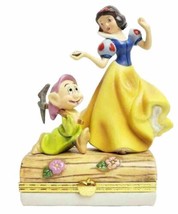 Disney Snow White &amp; Dopey Bradford Exchange Trinket Box NEW w/ C.O.A. - £46.65 GBP