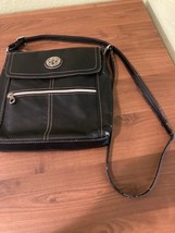 Relic Faux Leather Purse Black Zip Top Single Handle Flap Pocket 11&quot; x 1... - $158.43 MXN