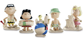 Lenox Peanuts Beach Party 5 PC Set Charlie Brown Snoopy Lucy 854616 New ... - $484.11