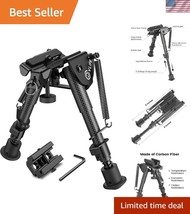 Premium Carbon Fiber Bipod with Picatinny Adapter - Adjustable 6-9 Inches - $40.50